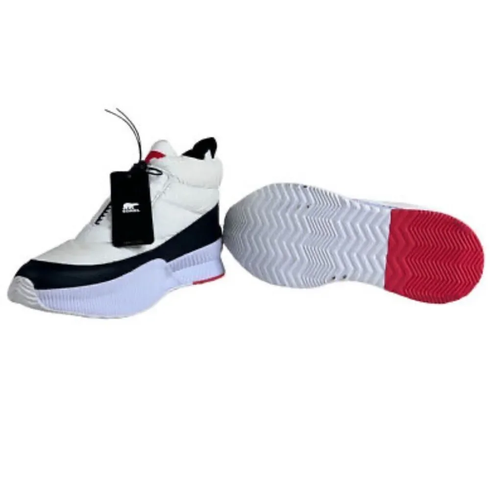 Sorel nWt 10 out & about 3 puffy zip snow boot/sneaker neon red black white